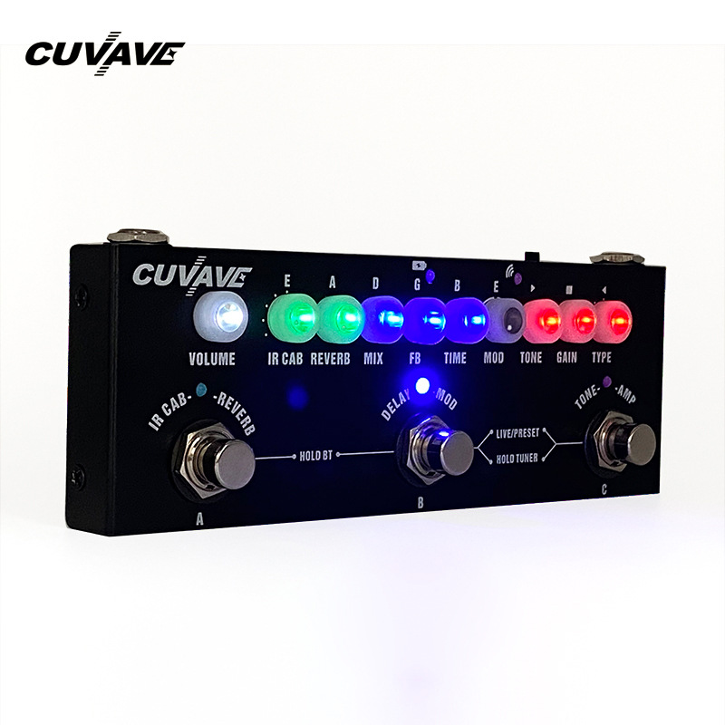 Электрическая гитара CUVAVE, комбинированная педаль для создания эффектов, хор, фазер, задержка реверберации, 8 ИК-кабины, 9 А, комбинированная батарея для записи эффектов на гитаре