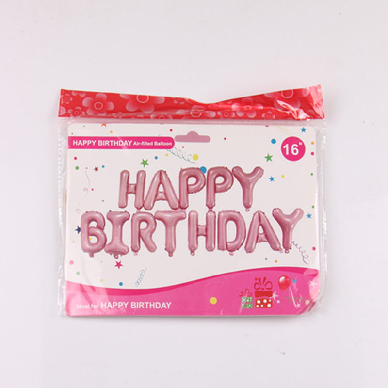 Фольгированные воздушные шары с надписью «HAPPY BIRTHDAY»