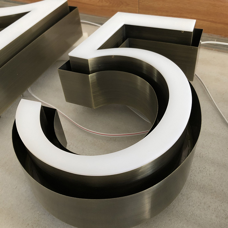 Hot sale customizable advertising, commercial, display stainless steel reverse channel letters
