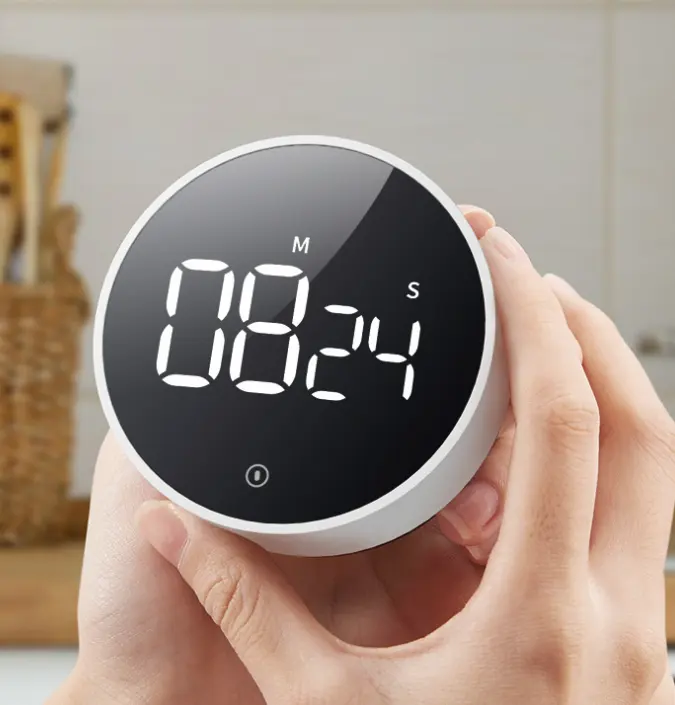 New Innovative Rotary LCD Digital Magnetic Silent Clock Countdown Visual Kitchen Timer Cooking Timer