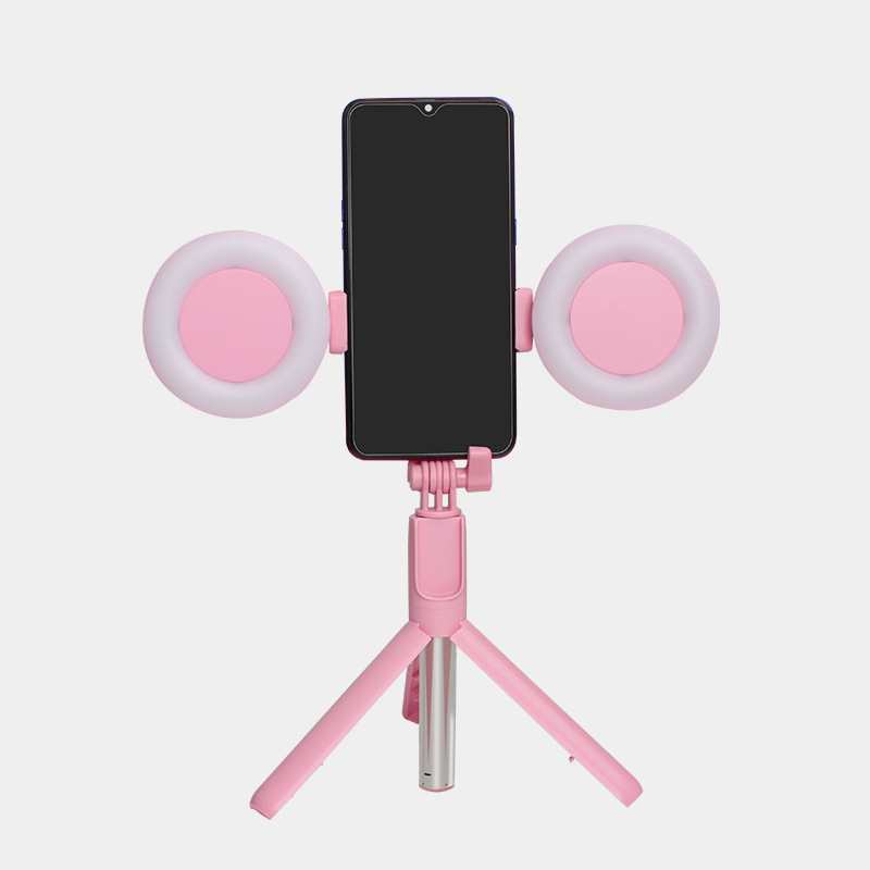 Wireless Bluetooth Selfie Stick With Tripod Led Ring Fill Light Self-Timer Outdoor Live Photography Mobile Phone Selfie Stick