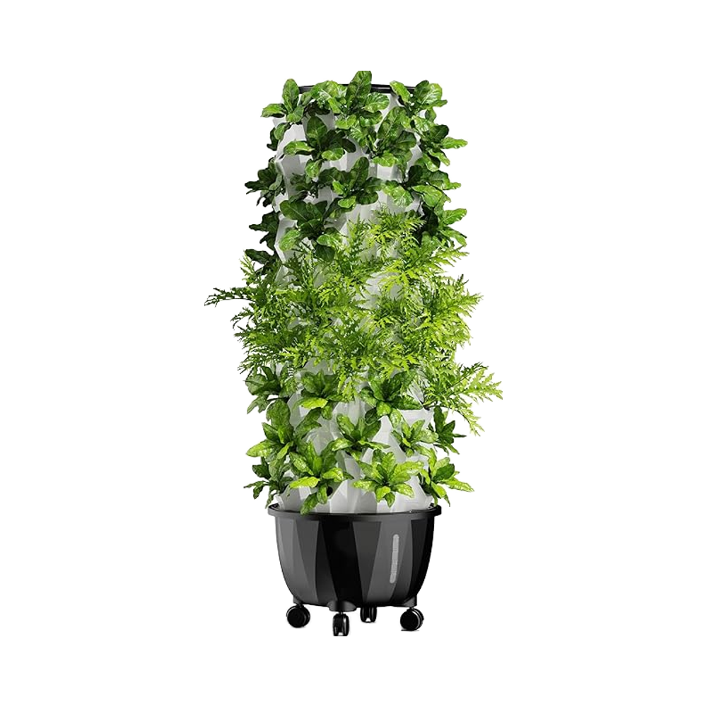 96-Hole Vertical Hydroponic Growing System Multi-Layer Pineapple Tower Greenhouse for Agriculture Durable PVC & PE Plastic