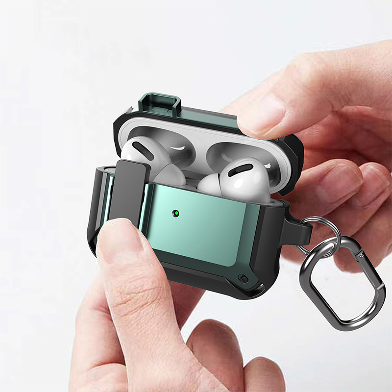 Чехол для Air pods Pro gen 4, мягкий армированный чехол из ТПУ и поликарбоната с замком, противоударный чехол из ТПУ для Apple Air pods pro