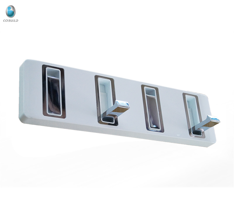 Bathroom Accessories Wall mounted white and chrome brass shower room towel hook hanger Robe Hooks