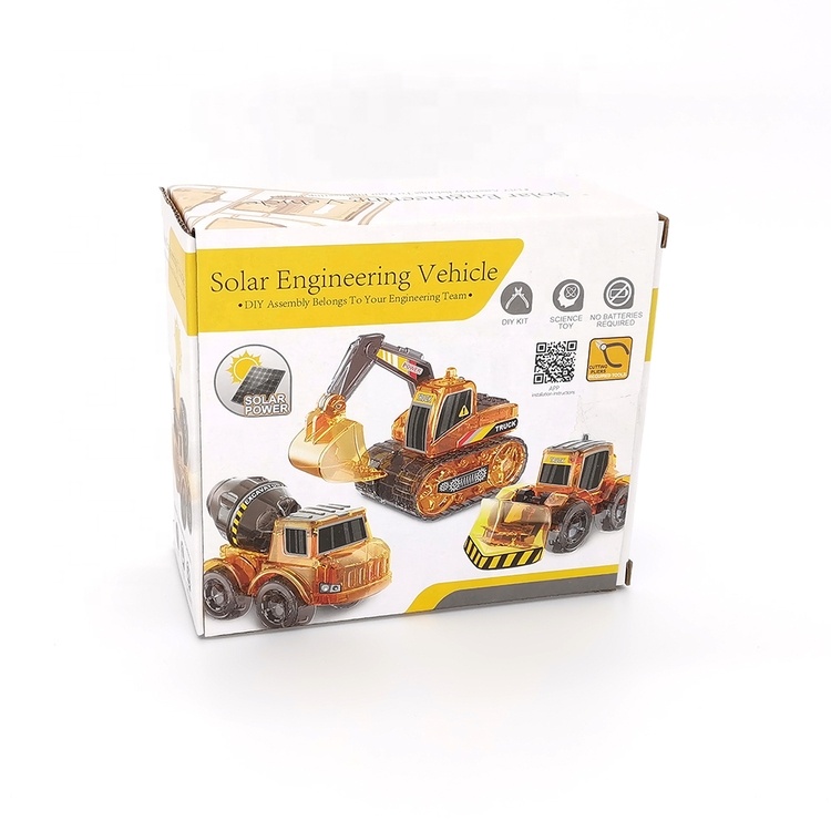 Construction truck solar power robot diy stem education kids funny assembly building blocks solar engineering vehicle