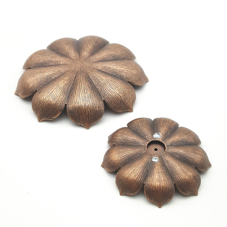 Buddhism Coil Lotus Censer Temples Brass Incense Holder for Sticks