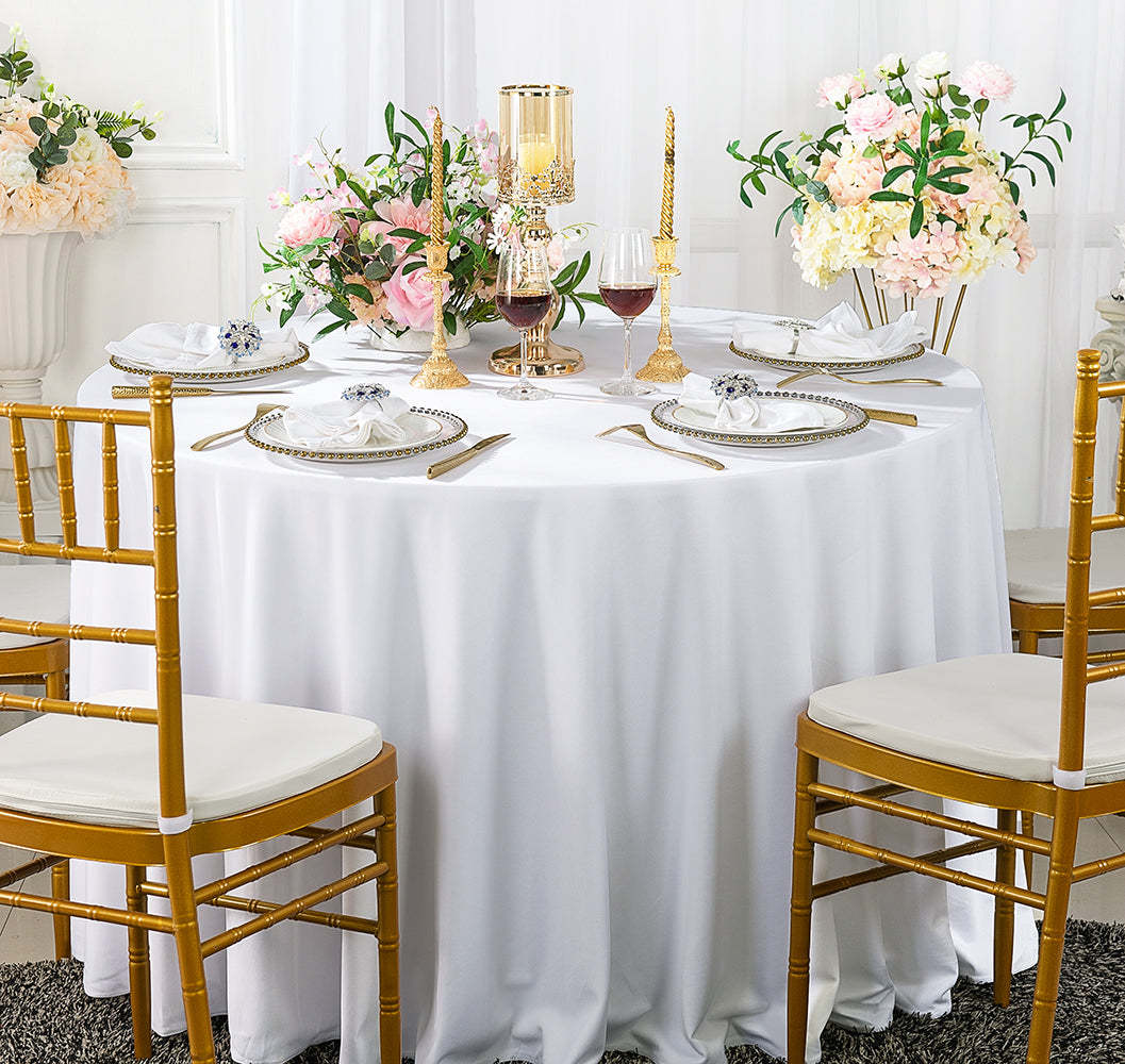 Multiple Color Available Round Table Linen 120 Inch Scuba Seamless Indoor Or Outdoor Dining Table Cover