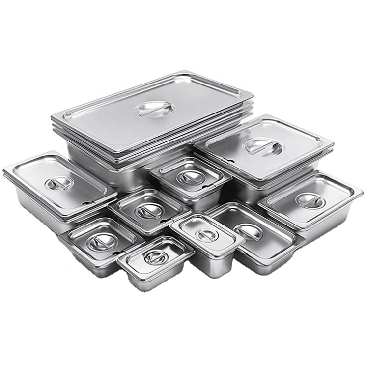 Ice Cream Gn Pan 1/9 1/6 2/3 Stainless Steel Steam Table Food Pan Gn Catering Buffet Container Tray Gastronorm For Restaur