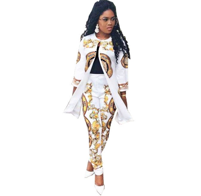 India & pakistan clothing Customized digital printing full rhinestone shiny jacket with bottoming pencil pants
