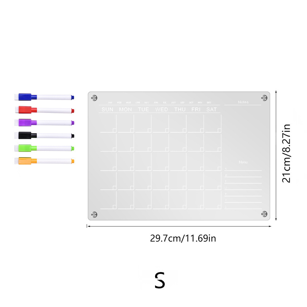 Multiple Scenarios Available Erasable Acrylic Customized Sizes Transparent Magnetic Board For Office Writing&Calendar