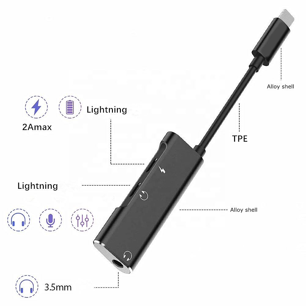 Подходит для i Pad Lightning на 2 Lightning зарядки песен многофункциональный аудио адаптер коробка