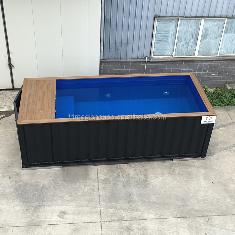 2020 new design factory sale shipping container swimming pool cost 20ft 40ft portable sea container pools