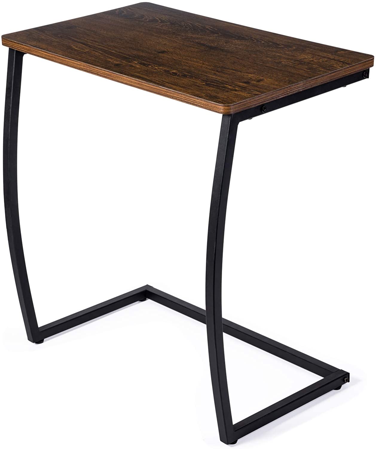 New Design Sofa Side End Tables Vintage C Table For Laptop Coffee Snack,Dark Walnut End Tables