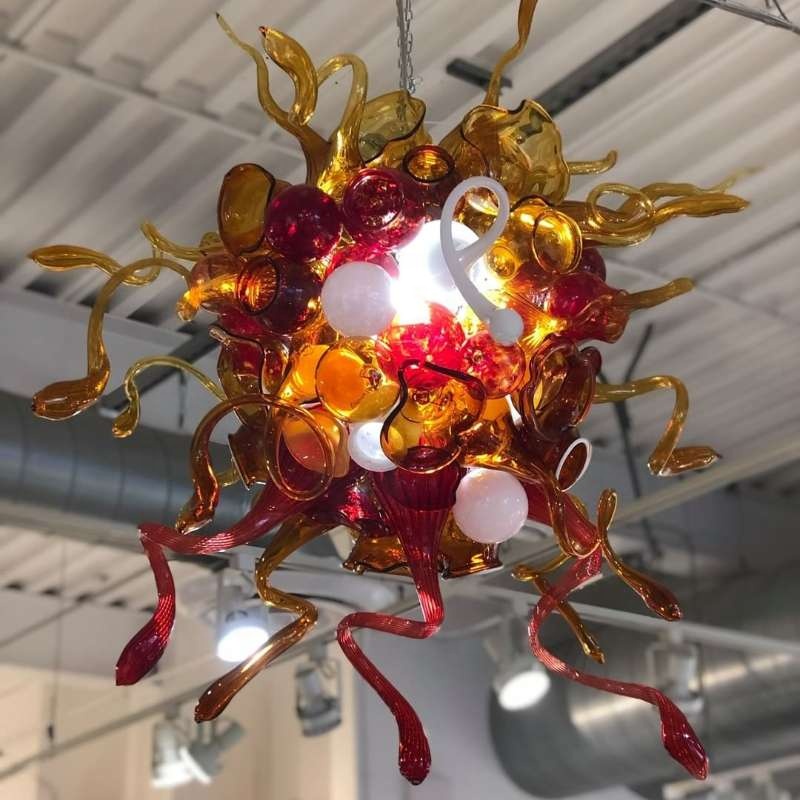 Elegant High Quality Hand Blown Glass Chandelier LED Light Ceiling For Wedding