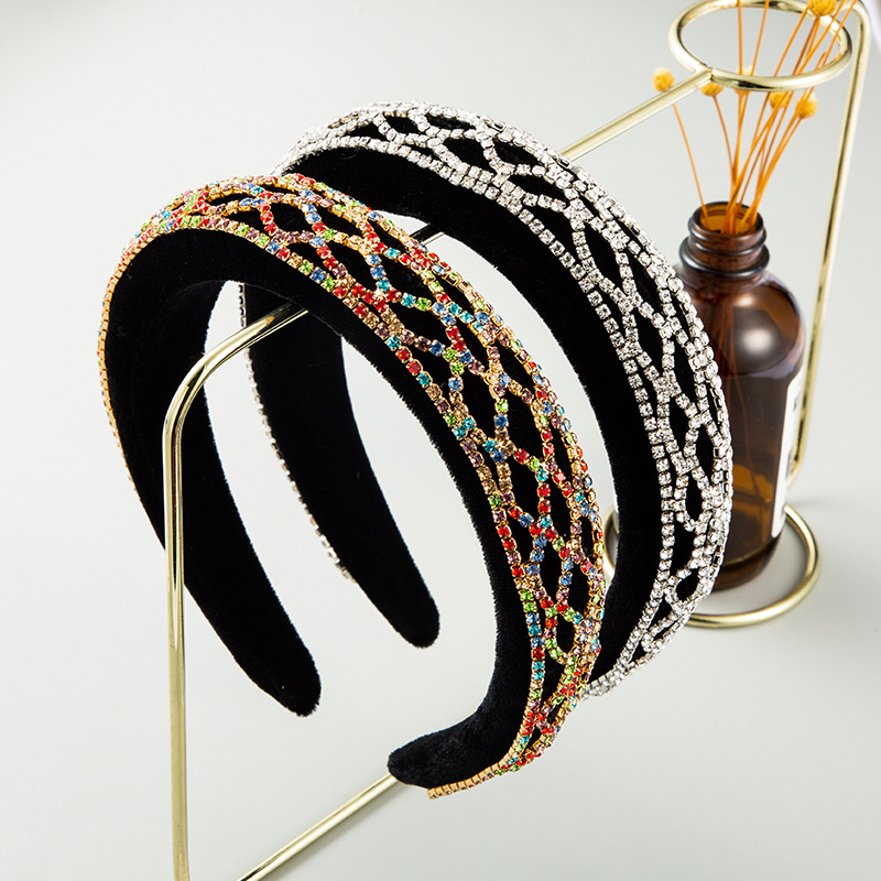 Hot Sale New color sponge Baroque water drill luxury vintage High Quality women Headband