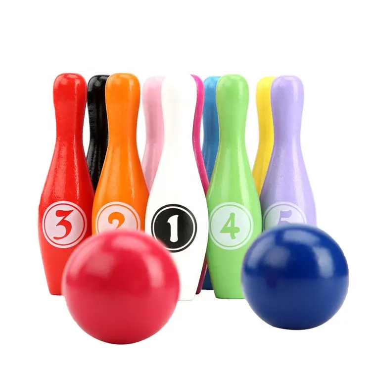 Kids Bowling Skittle Ball Funny Wooden Toys