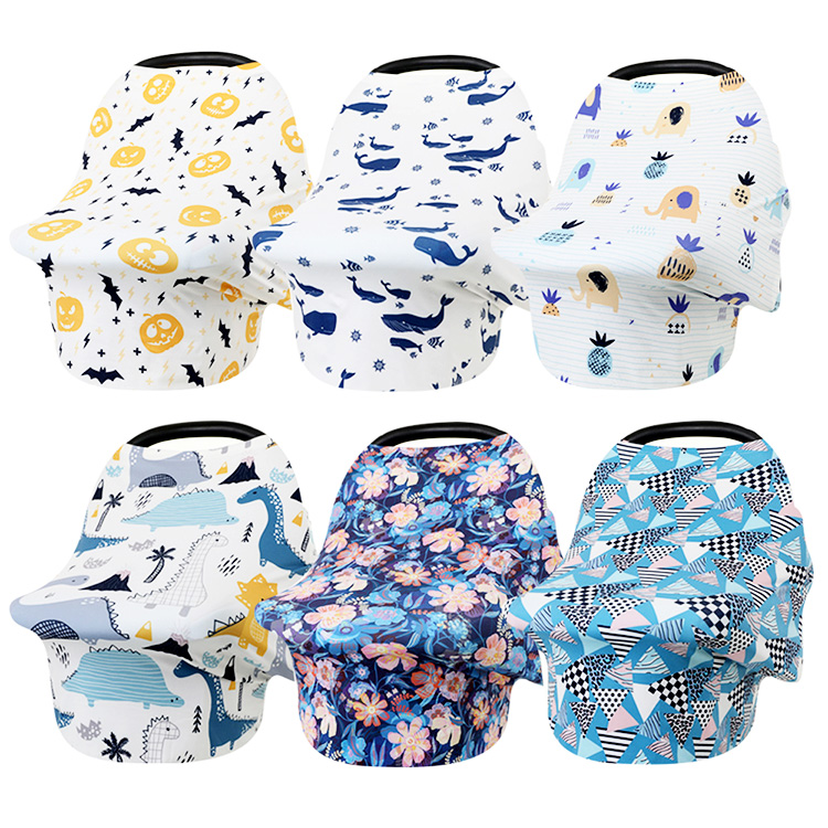 Multifunctional Pure Cotton Lightweight Breathable Baby Car Seat Nursing Covers For Breast Feeding