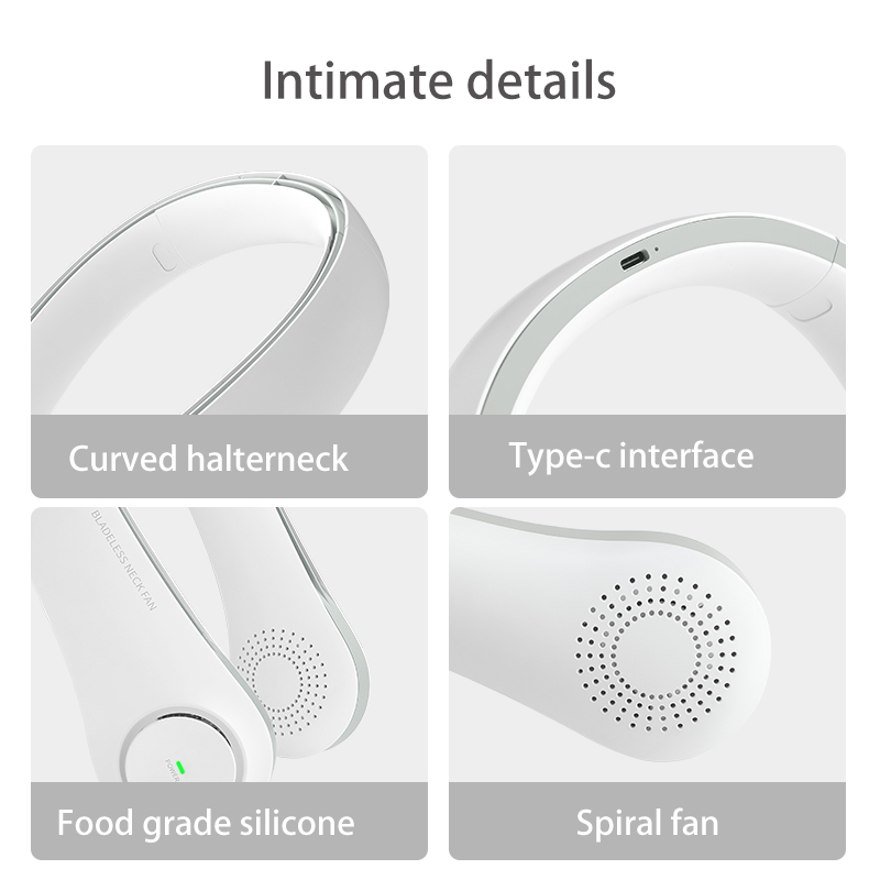 OEM Mini Portable USB Rechargeable neck fan 2021 new product high quility outdoor sport electric charging