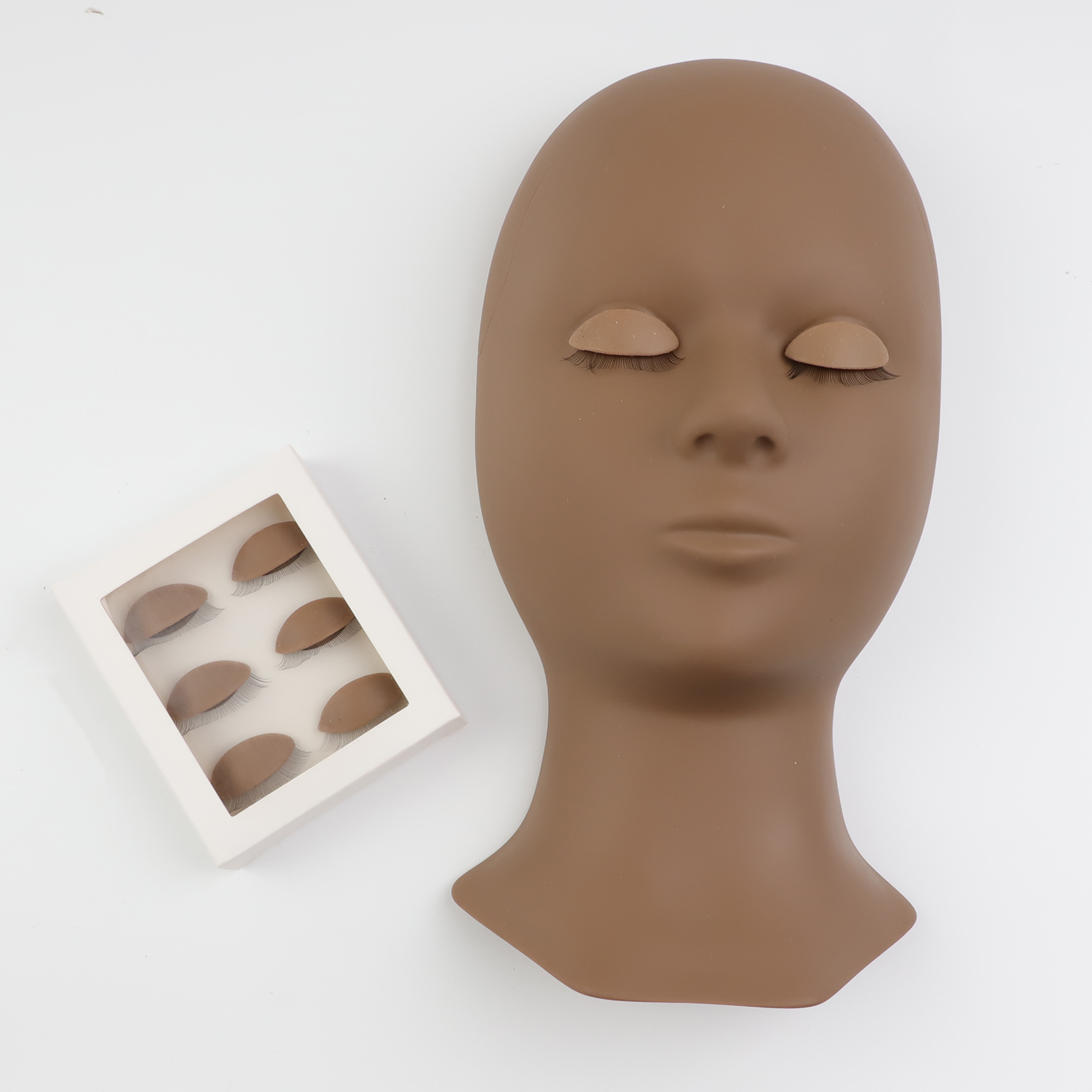 Makeup Practice Eyelash Advanced Mannequin Head Eyelash Training Realistic Removable Eyelids Practice Eyelashes Sets