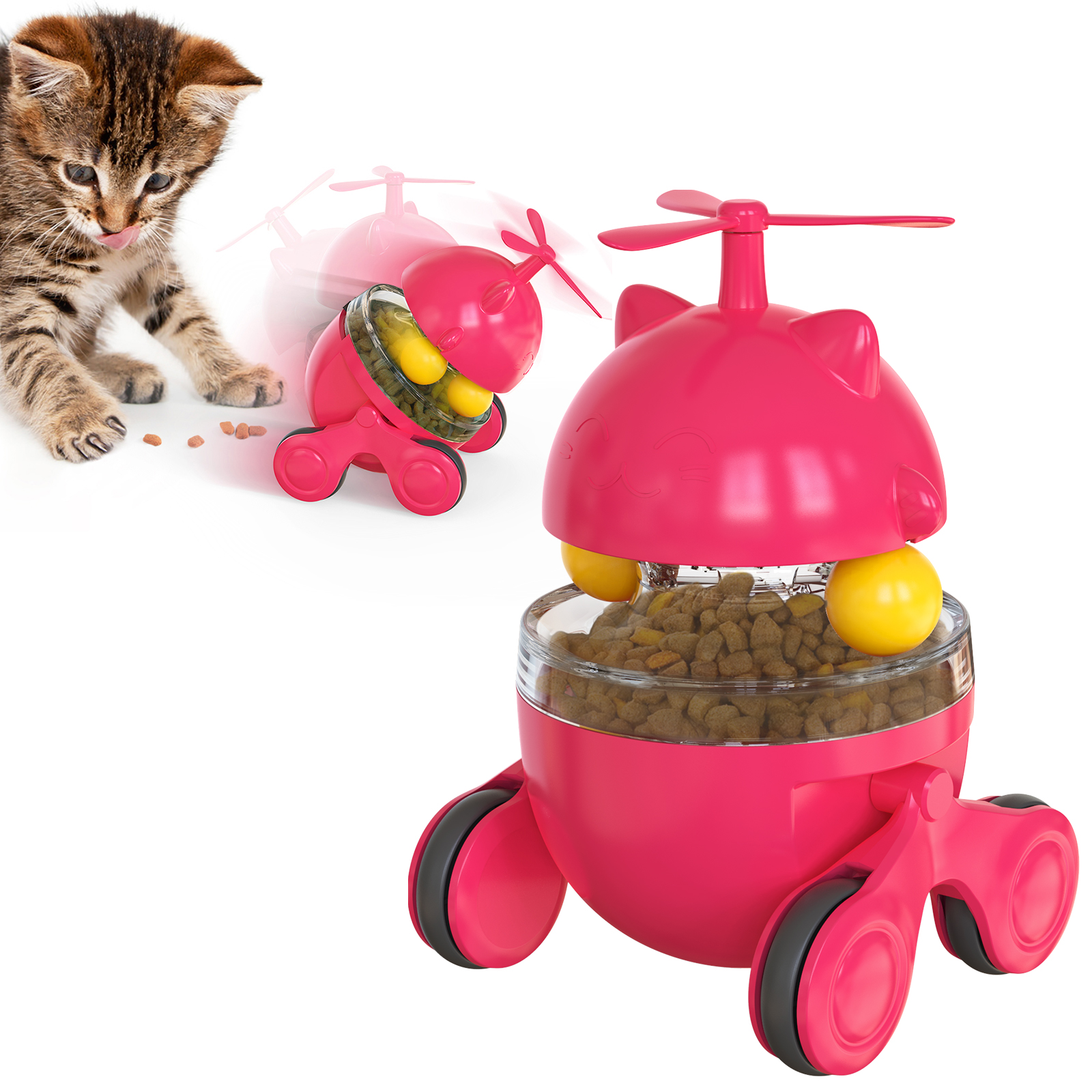 Игрушки для домашних кошек, автоматическая кормушка для кошек, многофункциональный поворотный гусеничный шар, подвижная игрушка для кошек