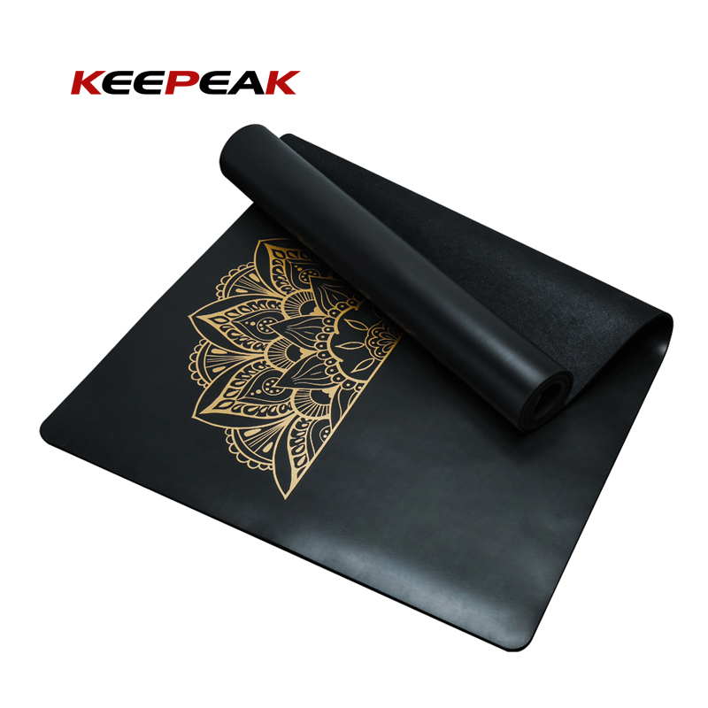 Бесплатный образец фабрики Keepeak, Противоскользящий коврик для йоги с пользовательским логотипом, экологически чистый ПУ натуральный каучук