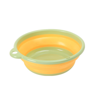 Simple Foldable Washbasin With Hanging Hole Outdoor Travel Portable Plastic Single Ear Folding Washbasin