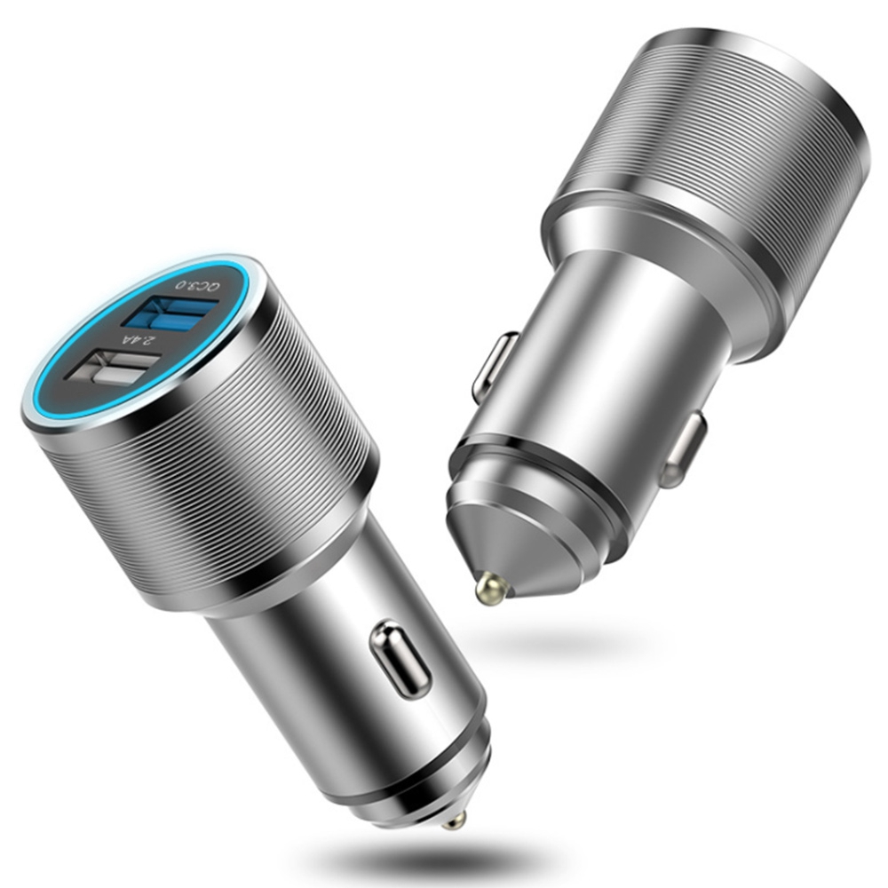 17 Вт 2 порта Usb алюминиевый Мобильный автомобильный адаптер для зарядки электрическое Автомобильное зарядное Usb-устройство для Iphone
