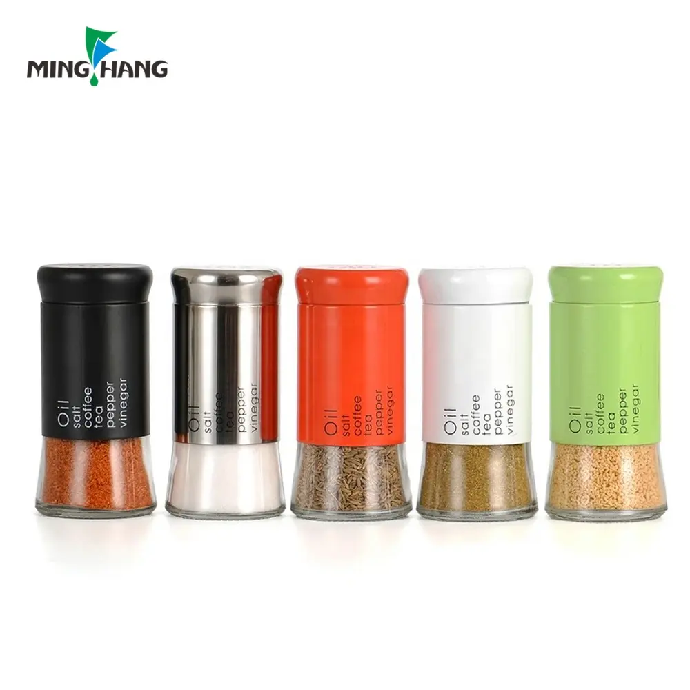 250/500/750ml round glass spice jar custom salt pepper packaging bottle
