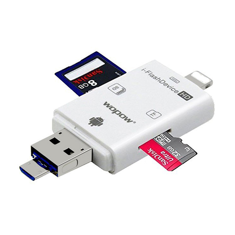 Оптовая продажа, пластиковый OTG USB кардридер для смартфонов, адаптер со слотом для SD-карты для сотовых телефонов, ноутбуков, планшетов, ПК