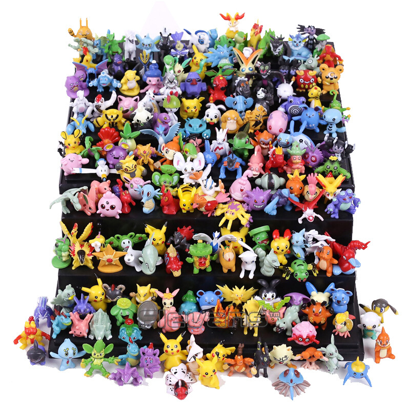 144Pcs Styles Pokemon Figures Toys Model Collection 2-3cm Pikachu Anime Figure Dolls Child Christmas Halloween Gift