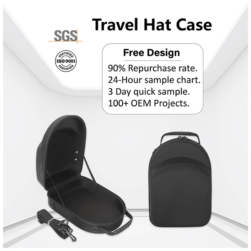 High Quality Custom Baseball Cap Carrier Eva Hat Case For Traveling Fidora Western Hat Carrying Case Bag With Logo