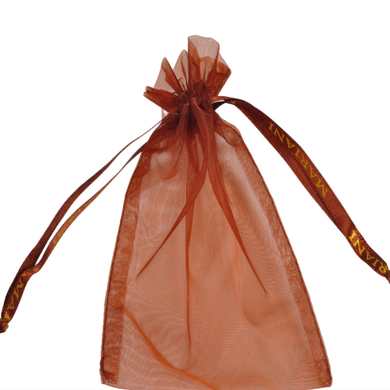 Cheap Custom Personalized Organza Cosmetics Drawstring Bag Plain Organza Bags With printing on Ribbon