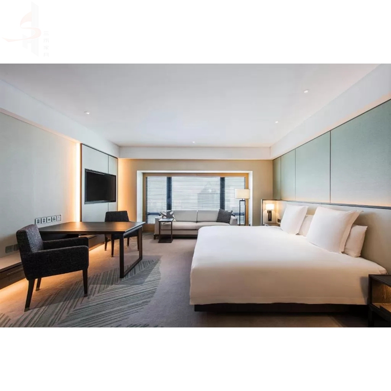High Quality Custom Hotel Furniture Set Made Solid Wood Material Luxury Hotel Bed Room Furniture