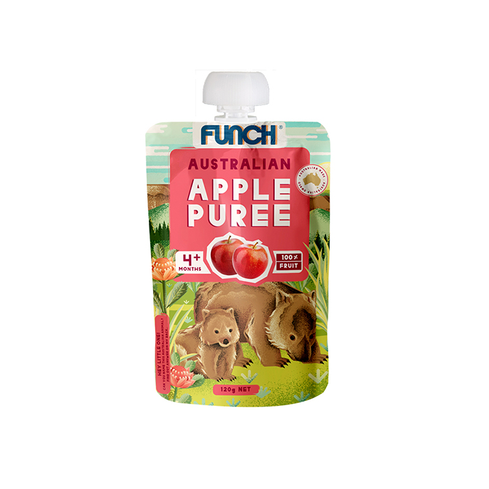 Снэки FUNCH, австралийские фрукты, пюре, яблоко, 120 г, консервированный мешок, здоровый портативный пакет на присоске, фруктовая пюре