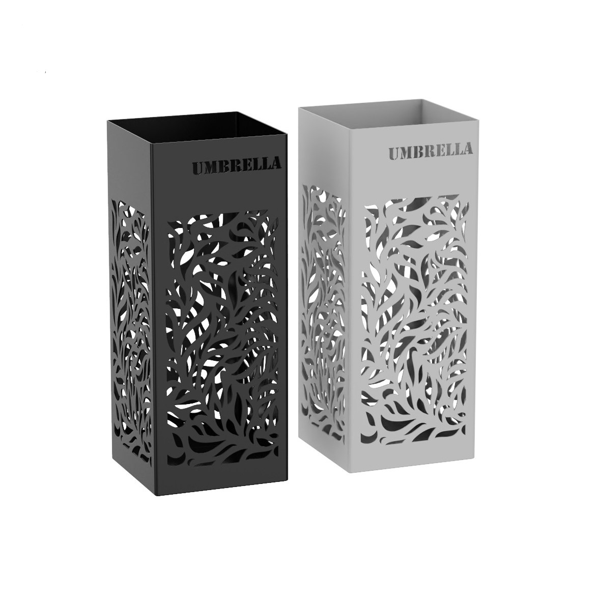 Square Laser Cutting Modern Umbrella Stand Holder Stainless Steel Umbrella Stand for Entryway Indoor Outdoor