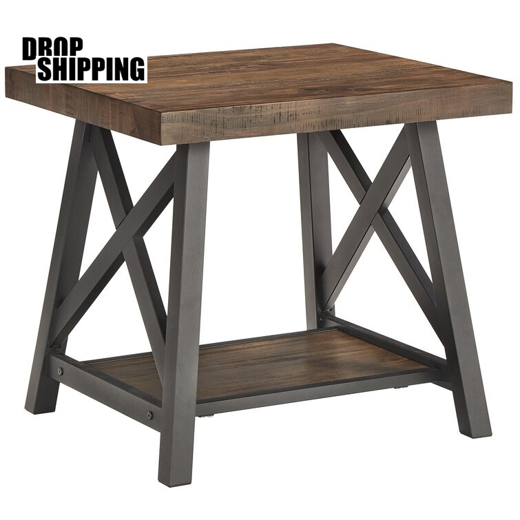 drop shipping living room side table metal side table modern metal coffee small sofa square storage side coffee table