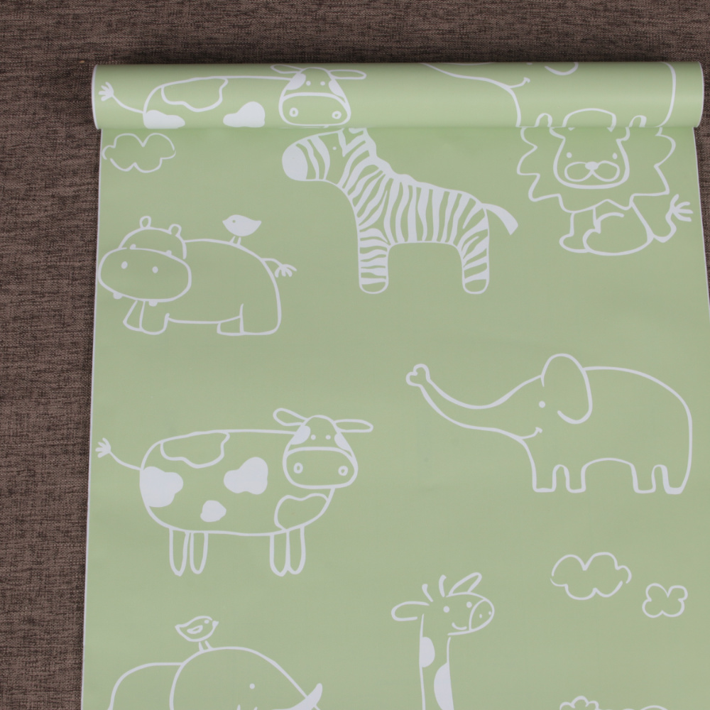 Jinyi Green Cartoon Anime Horse Animal Kids Room Peel And Stick Self Adhesive Vinyl Wall Paper Wallpaper