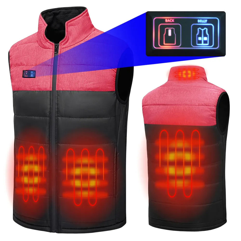 Sidiou Group Customized Double Switch Smart Heated Vest Adjustable Temperature USB Heated Waistcoat For Men and Women
