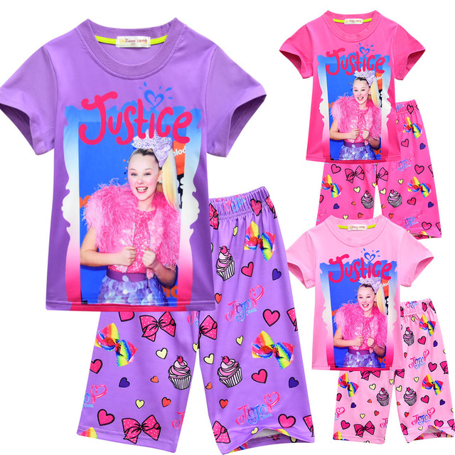 Летняя Пижама Jojo siwa, Детская домашняя одежда для девочек