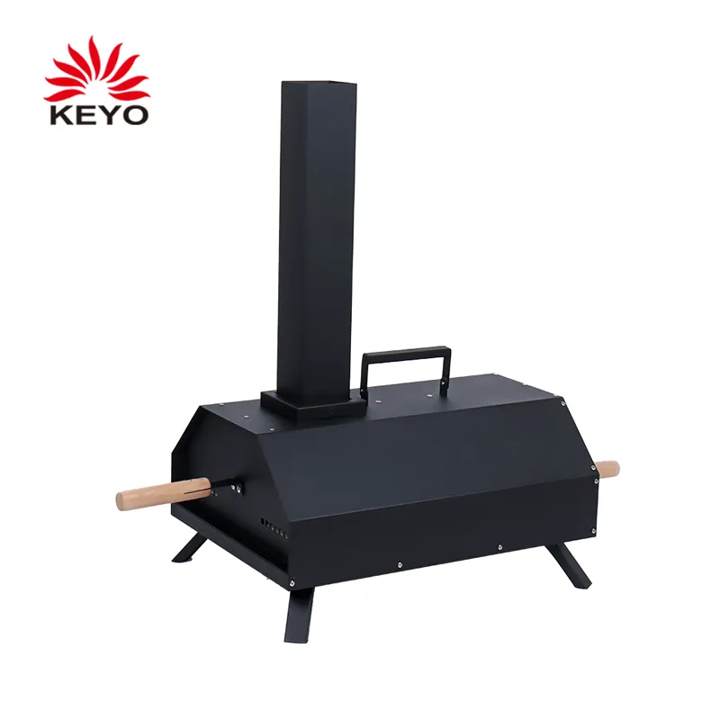 KEYO Luxury Stainless Steel Outdoor Garden Wood Pellet Fired Pizza Oven With Pizza Stone