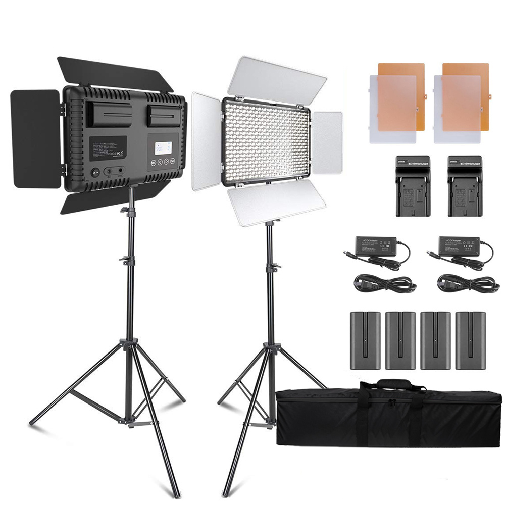 Travor TL-600S 2 комплекта 3200 K/5500 K фото светильник для фотосъемки ing студийная Панель Светодиодный светильник для видеосъемки со штативом