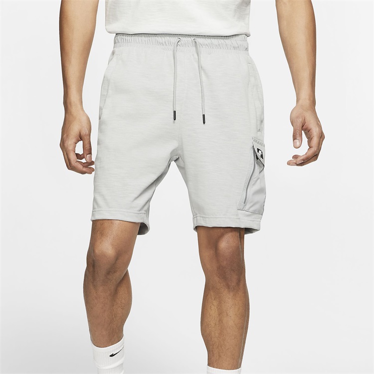 Custom men loose casual cargo short with drawstring