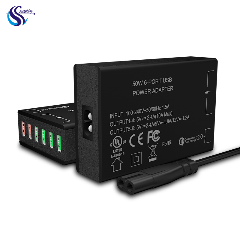 Настольная зарядная станция с 6 портами micro usb, 5 В, 10 А, 50 Вт