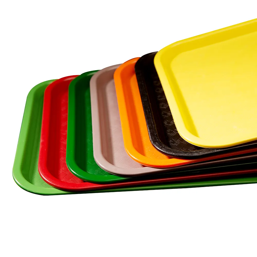 Wholesale Rectangularplate Plastic Fast Food Serving Trays For Supermarket