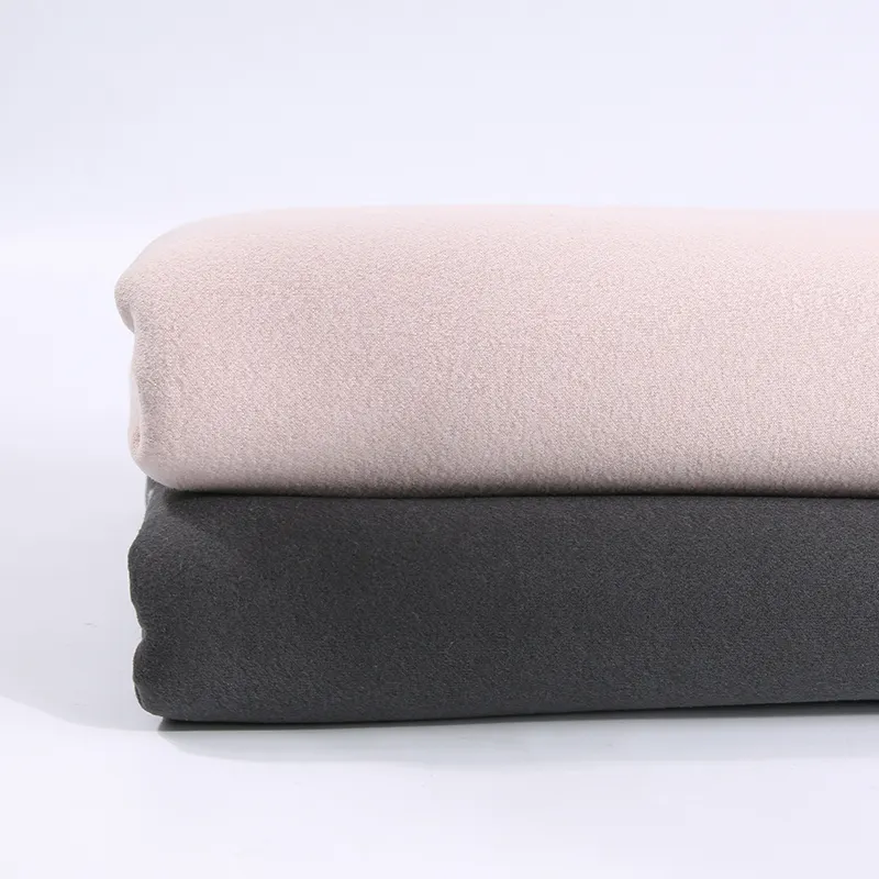 High quality worsted brushed cotton polyester fleece fabric sale