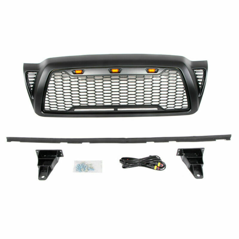 Передняя решетка KINGCHER для Toyota Tacoma ABS 2005-2011, решетка с сотовой блендой со светодиодными лампами