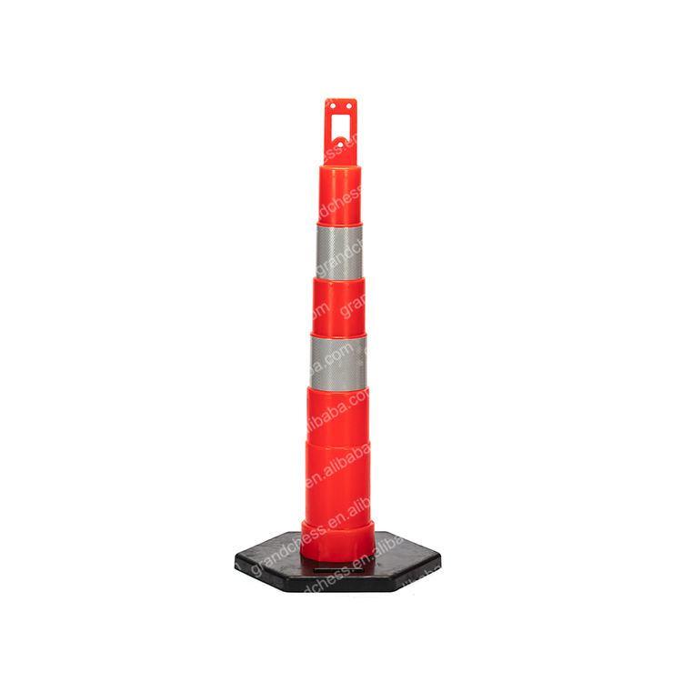 Reflective PE Plastic Road Guardrail Traffic Channelizer Cones Warning Delineator Post