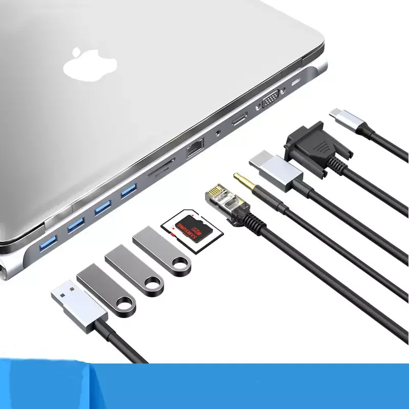 ARK 11 IN 1 Laptop Stand Usb Hub 4k Hd 100w Pd Charger Premium Usb C Hub Laptop Computer Docking Station For Macbook Pro