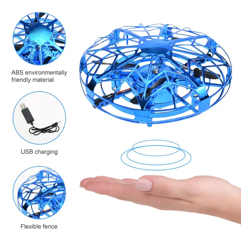 2023  New Design Mini Drone UFO Hand Operated RC Helicopter Infrared Induction Aircraft Flying Ball Toys For Kids