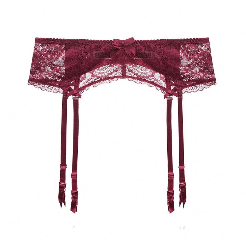 Manufacture Girls Wearing Bow Sexy Garter Belts Red Pink Black Garter Belt Clip 3 Colors